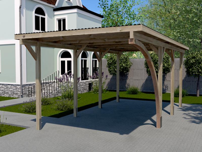Weka Einzelcarport 606 A Gr. 2 mit Rundbogen