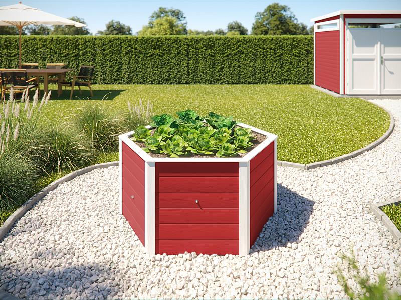Weka Elementhochbeet 6-Eck 669 schwedenrot