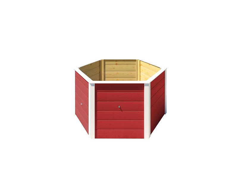 Weka Elementhochbeet 6-Eck 669 schwedenrot