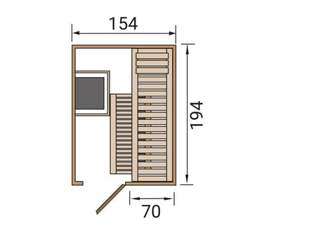 Weka Elementsauna Kaarina 1, inkl. 3,6 kW Ofen Kompakt, integr. Steuerung