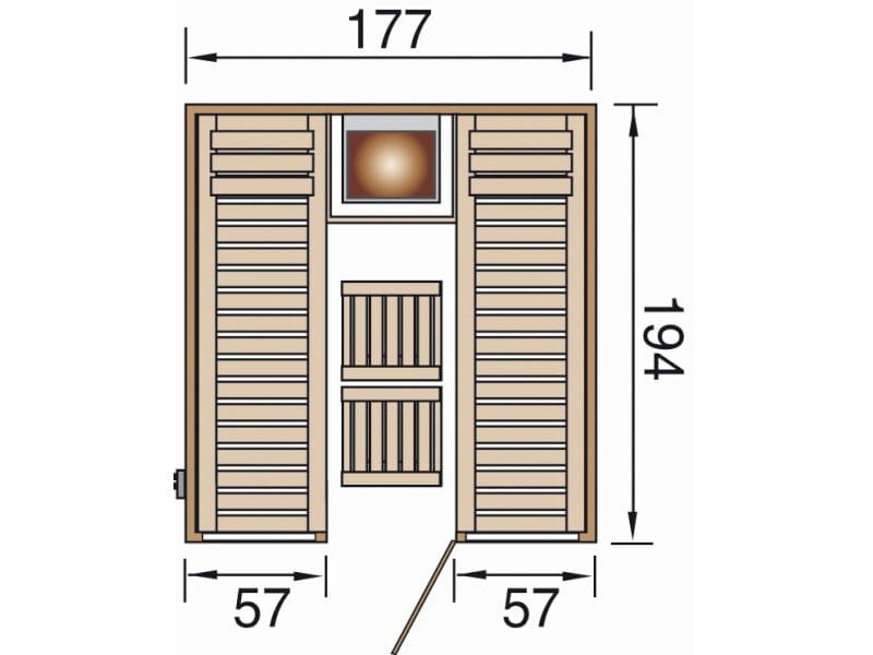 Weka Elementsauna Kaarina 2, inkl. 5,4 kW Ofen Kompakt mit integrierter Steuerung