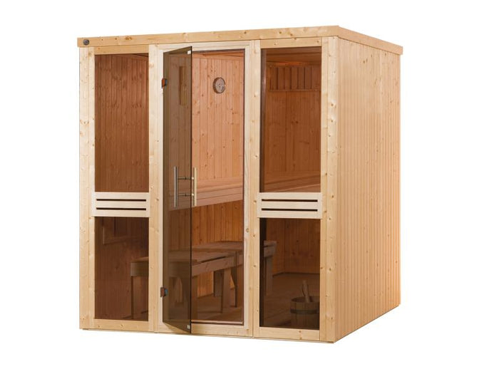 Weka Elementsauna Kaarina 2, inkl. 5,4 kW Ofen Kompakt mit integrierter Steuerung