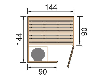 Weka Elementsauna Kiruna 1 GT inkl. 3,6 kW Kompakt-Ofenset (230 V)
