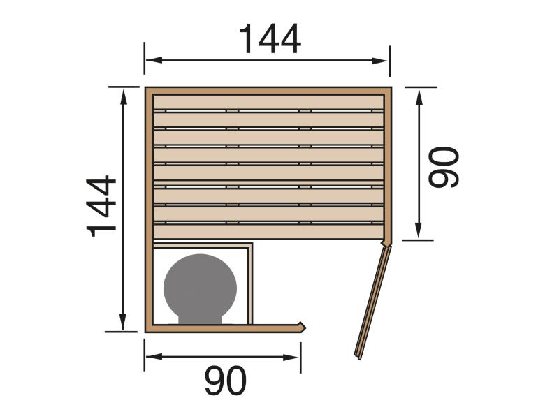 Weka Elementsauna Kiruna 1 GT inkl. 3,6 kW Kompakt-Ofenset (230 V)