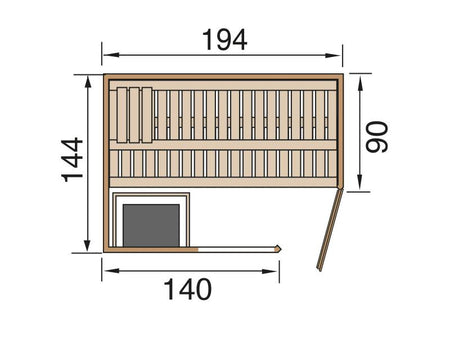 Weka Elementsauna Varberg 1 GTF Trend inkl. 7,5 kW OS-Ofenset