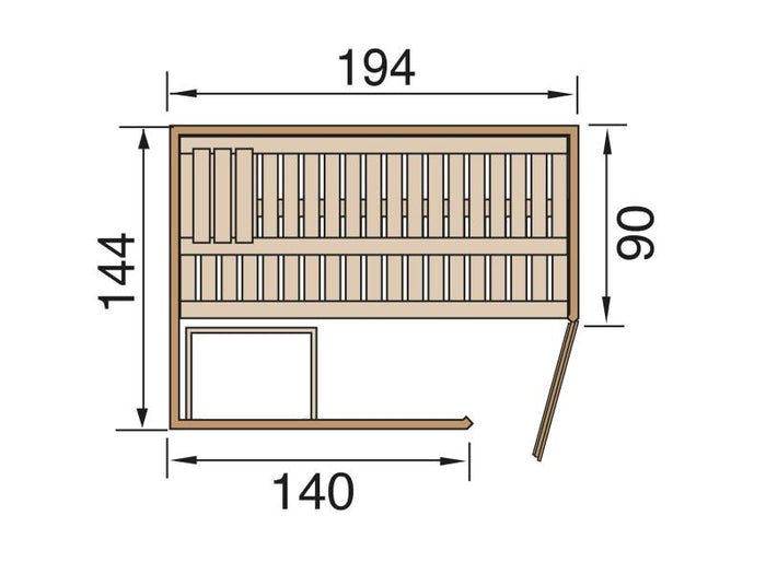 Weka Elementsauna Varberg 1, inkl. 4,5 kW Bioofen (BioS) mit digitaler Steuerung,  isolierte Holztür
