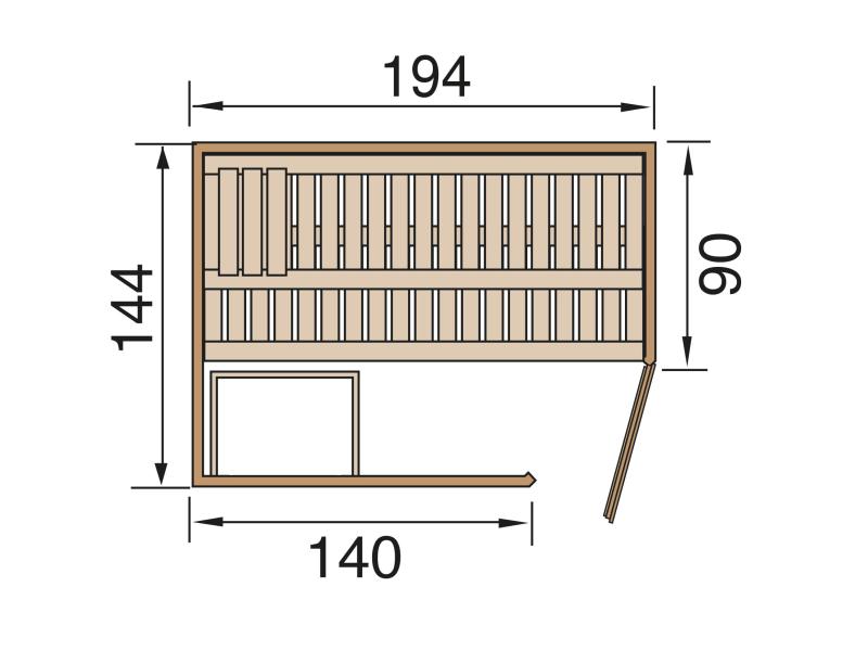 Weka Elementsauna Varberg 1, inkl. 5,4 kW Ofen Kompakt integr. Steuerung,  isolierte Holztür