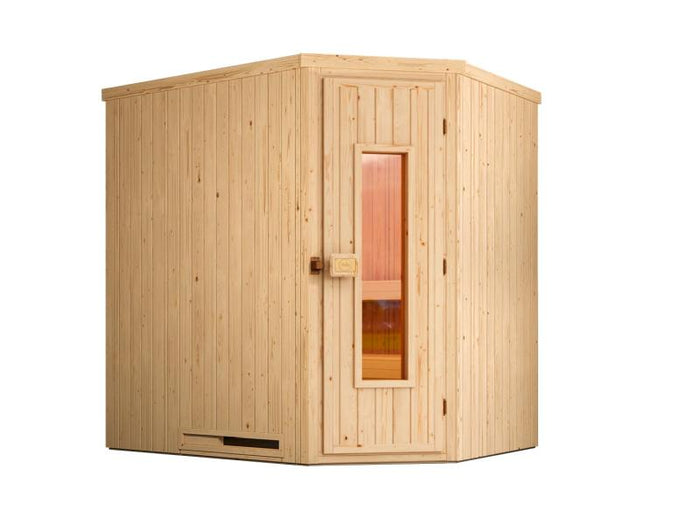 Weka Elementsauna Varberg 1, inkl. 5,4 kW Ofen Kompakt integr. Steuerung,  isolierte Holztür