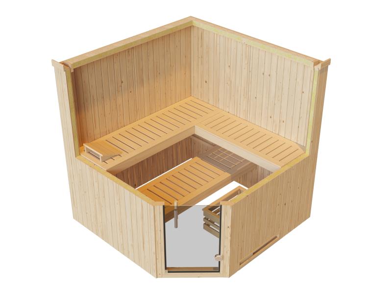 Weka Elementsauna Varberg 3 GT inkl. 7,5 kW BioS-Ofenset