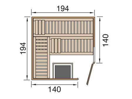 Weka Elementsauna Varberg 3 GTF inkl. 7,5 kW OS-Ofenset