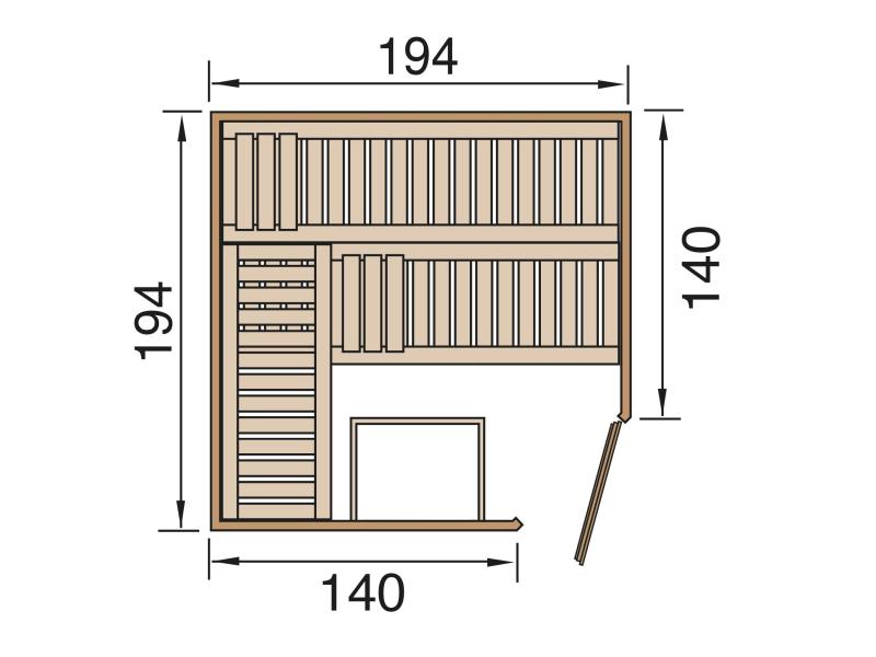Weka Elementsauna Varberg 3 GTF Trend