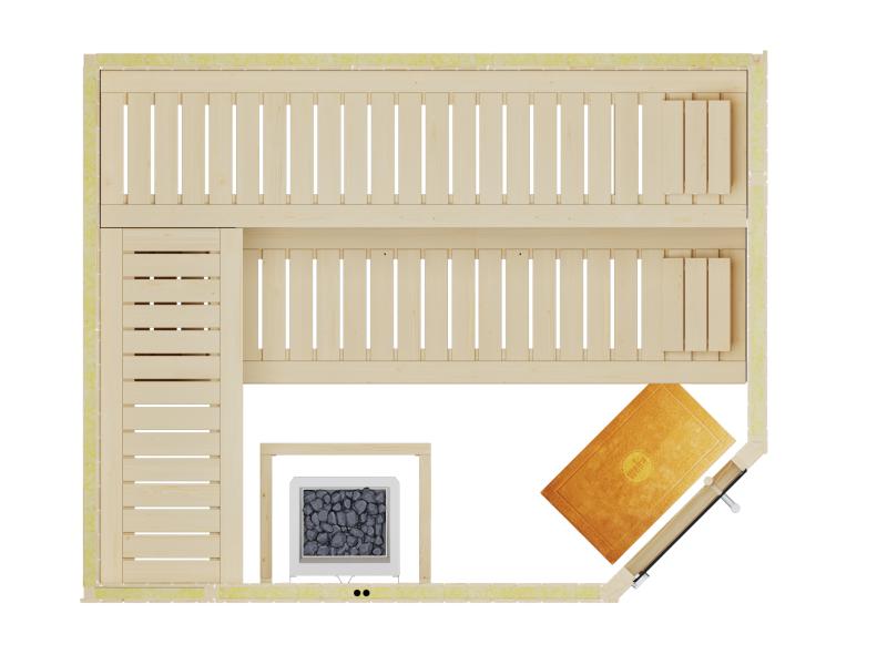 Weka Elementsauna Varberg 4 GTF Trend inkl. 7,5 kW OS-Ofenset