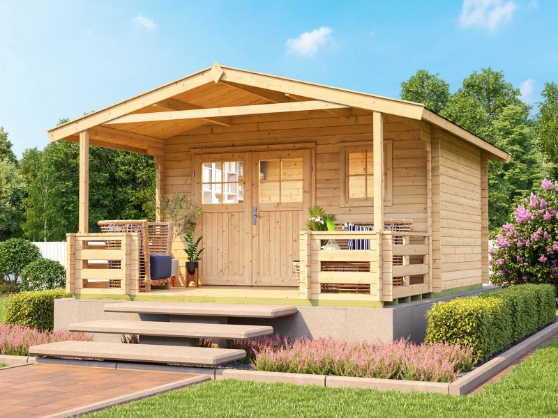 Weka Gartenhaus 111 Gr. 2 Vordach + Terrasse 200 cm