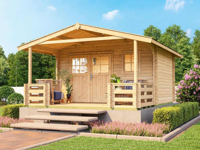 Weka Gartenhaus 111 Gr. 2 Vordach + Terrasse 200 cm