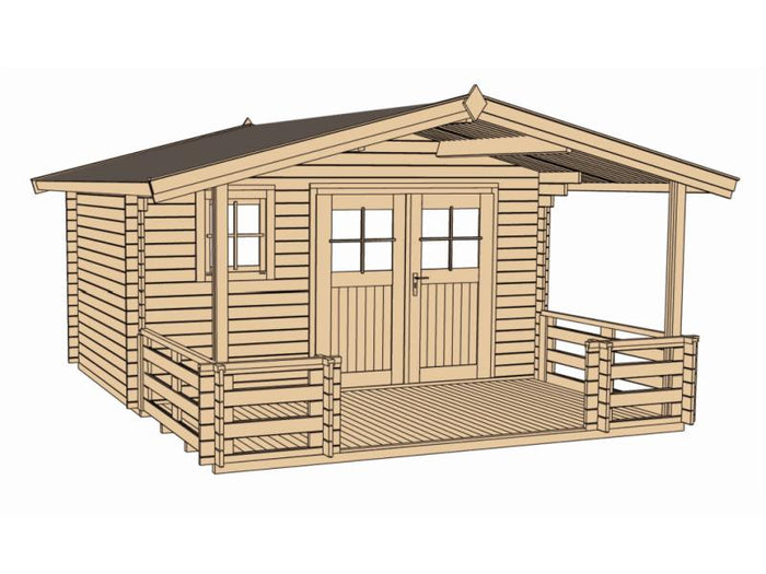 Weka Gartenhaus 111 Gr. 3 Vordach + 200 cm Terrasse