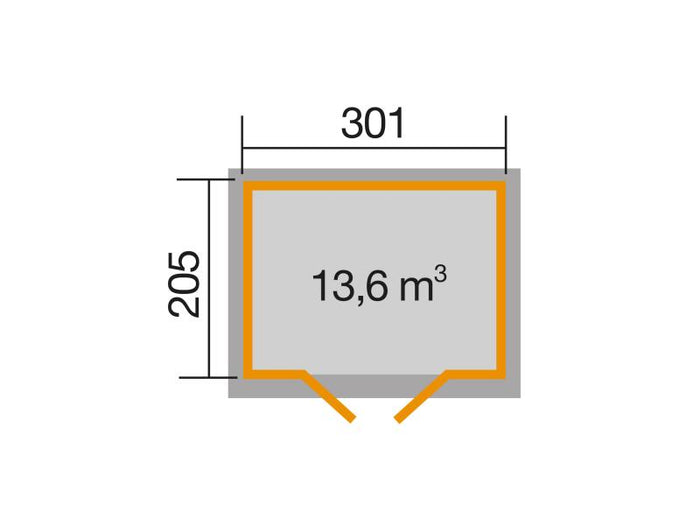 Weka Gartenhaus 122 Gr. 3 grau