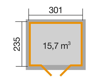 Weka Gartenhaus 122 Gr. 4 in anthrazit mit Fußboden Komplett-Set