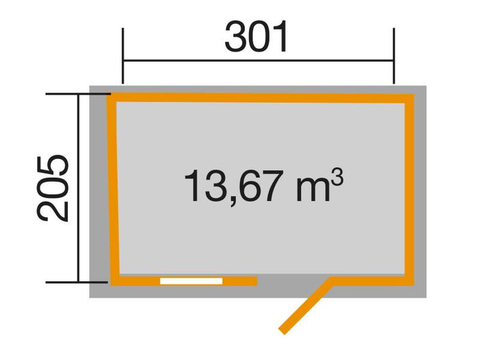 Weka Gartenhaus 123 Gr. 3 anthrazit