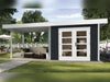 Weka Gartenhaus 126 Plus Gr. 1 anthrazit mit Anbaudach 300 cm