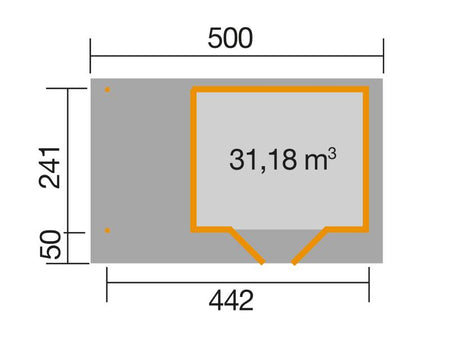 Weka Gartenhaus 126 Plus Gr. 1 mit Anbaudach 150 cm schwedenrot