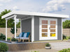 Weka Gartenhaus 126 Plus Gr. 1 mit Anbaudach 150 cm grau