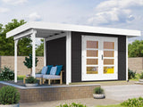 Weka Gartenhaus 126 Plus Gr. 1 mit Anbaudach 150 cm anthrazit