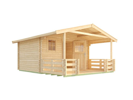 Weka Gartenhaus 135 Gr. 1 mit Vordach und Terrasse