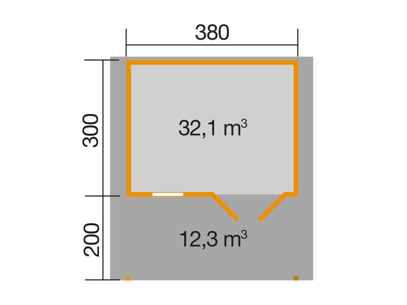 Weka Gartenhaus 136 Gr. 1 Vordach 200 cm