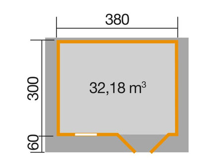 Weka Gartenhaus 136 Gr. 1 Vordach 60 cm