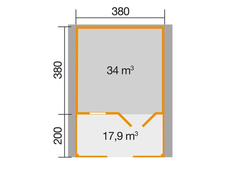 Weka Gartenhaus 136 Gr. 2 mit Vordach und Terrasse