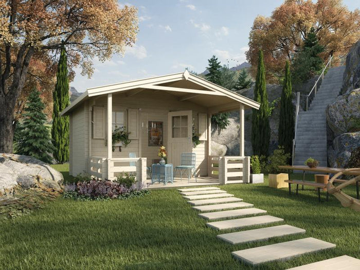 Weka Gartenhaus 138 Gr. 2 mit Vordach und Terrasse