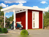 Weka Gartenhaus 172A Größe 1 schwedenrot mit Anbaudach 147 cm
