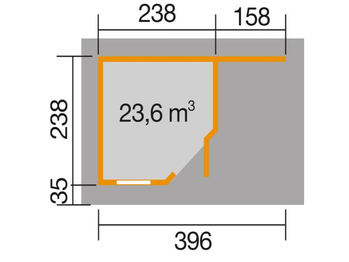 Weka Gartenhaus 213 Plus Gr 1 anthrazit Anbau 150 cm