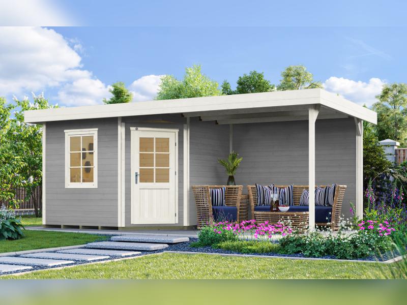 Weka Gartenhaus 213 Plus Gr 1 grau Anbau 300 cm