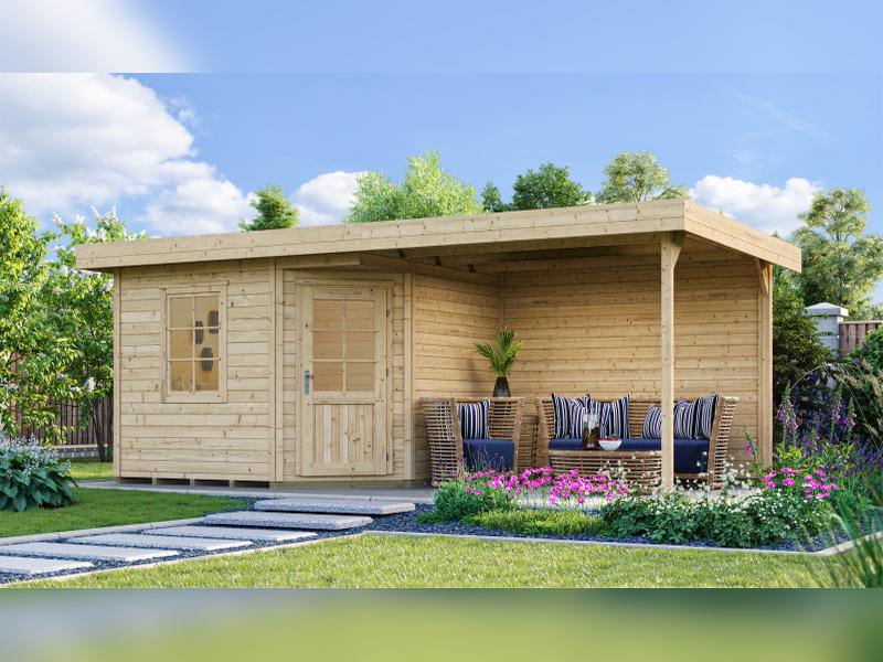 Weka Gartenhaus 213 Plus Gr 1 natur Anbau 300 cm