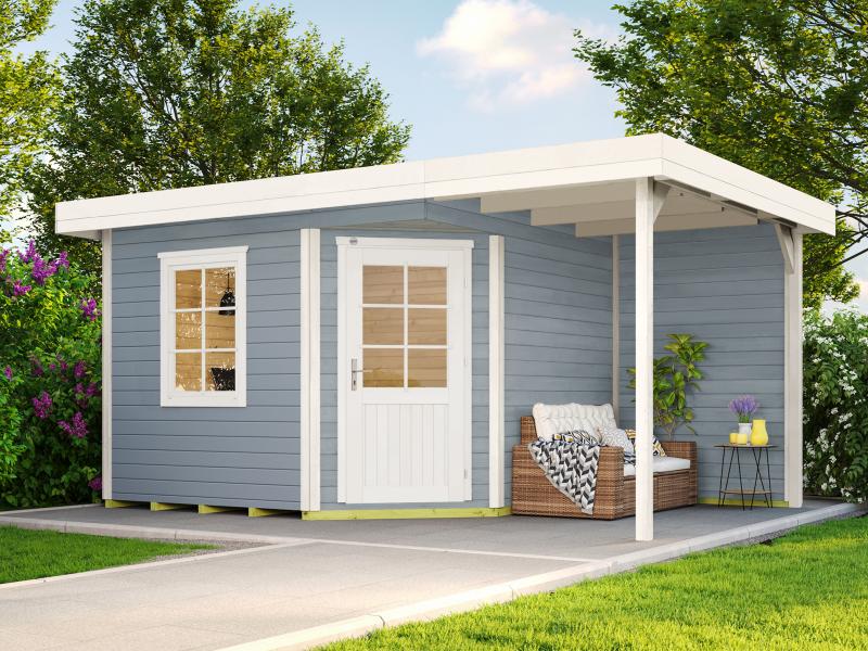 Weka Gartenhaus 213 Plus Gr 2 grau Anbau 150 cm