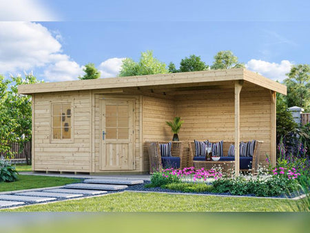 Weka Gartenhaus 213 Plus Gr 2 natur Anbau 300 cm