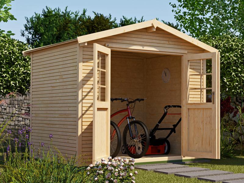 Weka Gartenhaus 218 Größe 2 mit Doppeltür 28 mm wekaLine natur