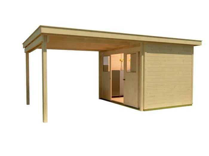 Weka Gartenhaus 225 Gr. 1 und Anbaudach 300 cm