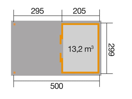 Weka Gartenhaus 225 Gr. 1 und Anbaudach 300 cm