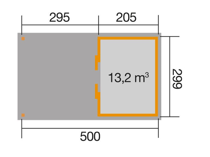 Weka Gartenhaus 225 Gr. 1 und Anbaudach 300 cm