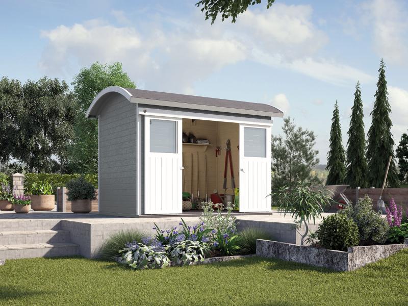 Weka Gartenhaus 228 grau 21 mm
