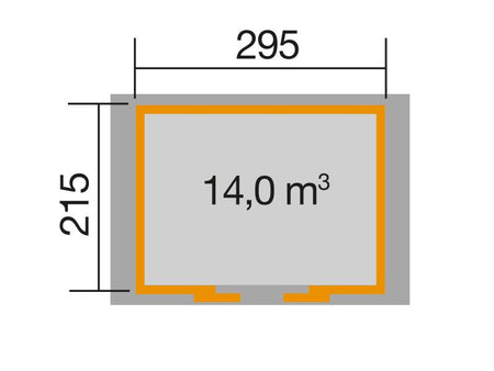 Weka Gartenhaus 228 grau 21 mm