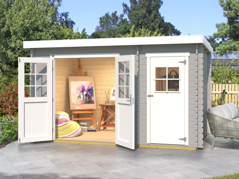 Weka Gartenhaus 254 Gr. 2 hellgrau
