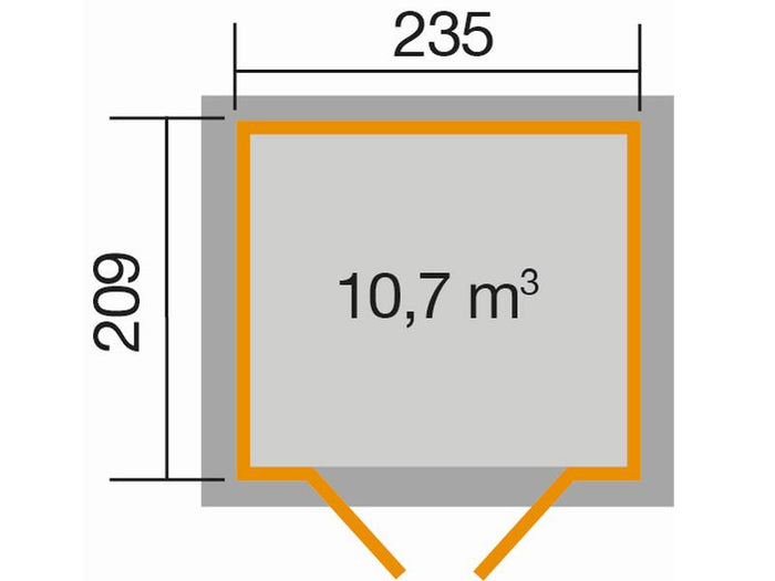Weka Gartenhaus 264 Gr. 1 ,21 mm, grau