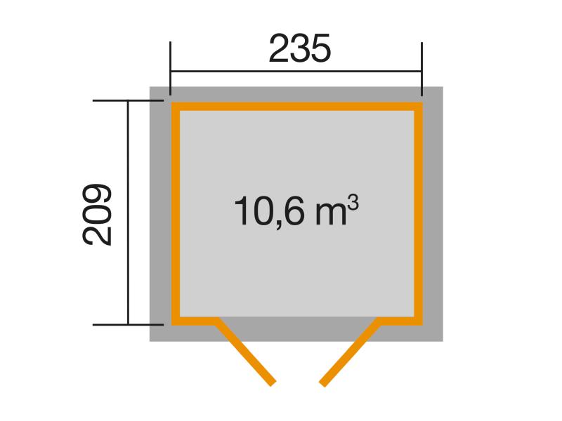 Weka Gartenhaus 264 Gr. 1 ,21 mm, schwedenrot
