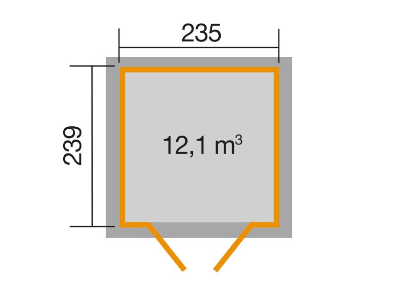 Weka Gartenhaus 264 Gr. 2 21 mm anthrazit