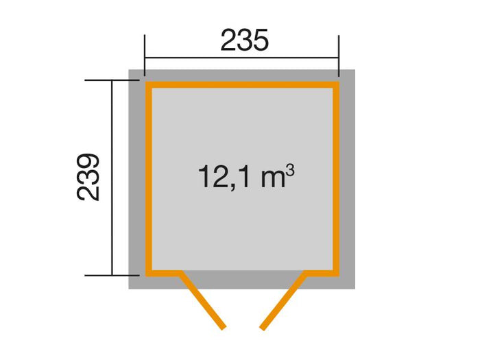 Weka Gartenhaus 264 Gr. 2 21 mm anthrazit