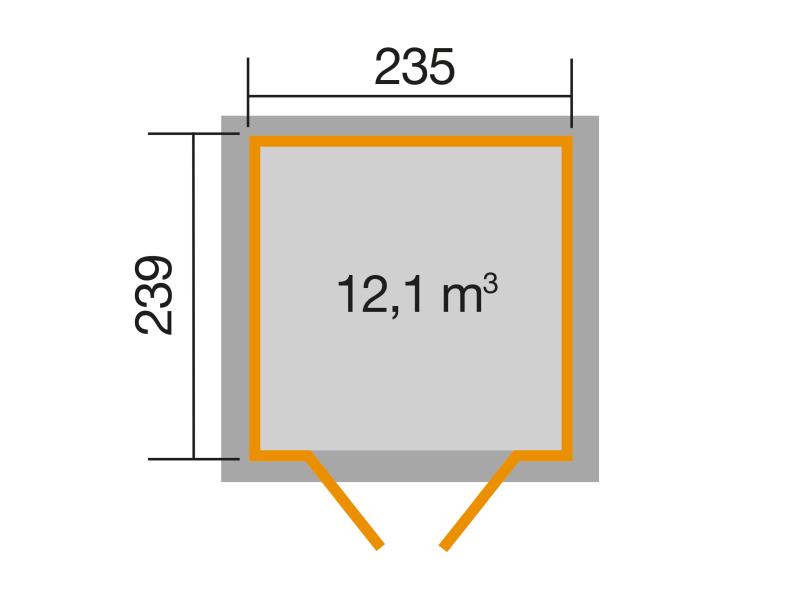 Weka Gartenhaus 264 Gr. 2 21 mm grau