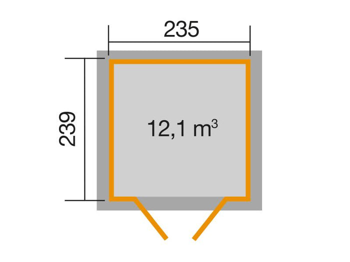 Weka Gartenhaus 264 Gr. 2 21 mm grau